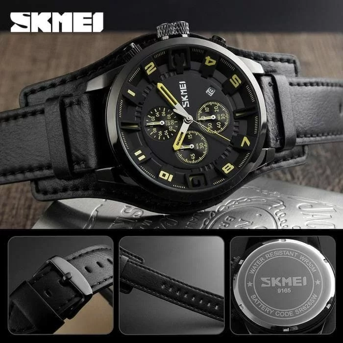 Jam Tangan Pria Skmei 9165 Original Analog Chronograph Casual Leather Jam Tangan Pria Skmei 9165 Original Analog Chronograph Casual Leather