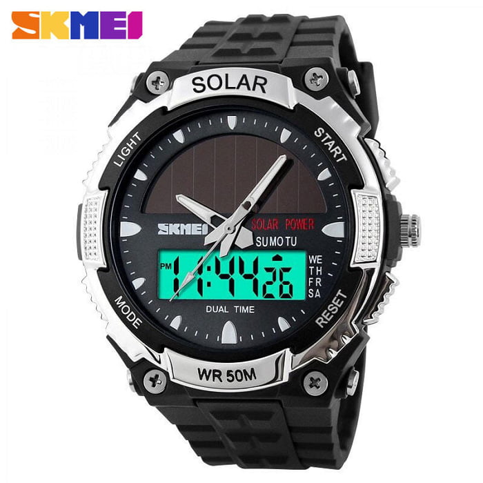 Jam Tangan Pria Skmei 1049 Dual Time Original Solar Power Jam Tangan Pria Skmei 1049 Dual Time Original Solar Power