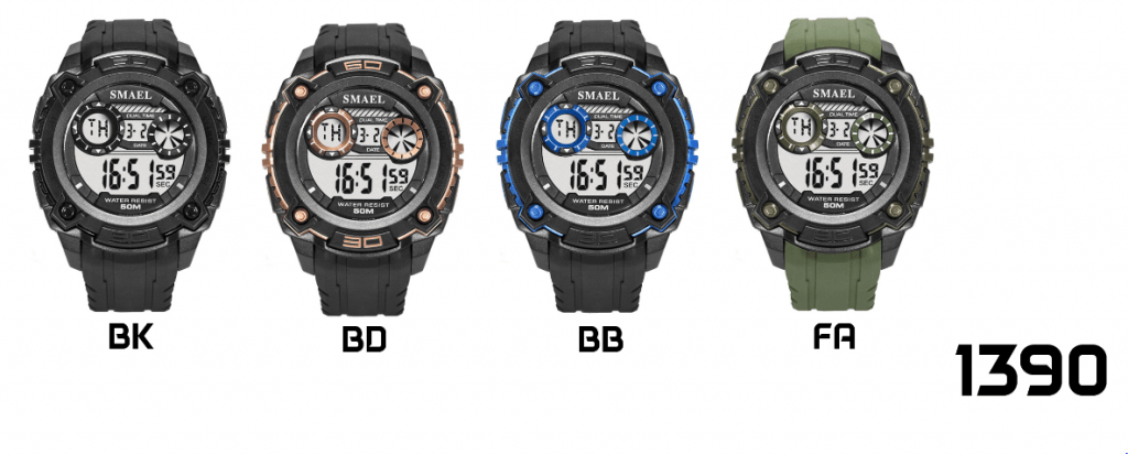 arloji jam tangan pria smael 1390 Original Digital Sport Rubber