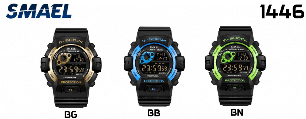 arloji jam tangan pria smael 1446 Original Digital Sport Rubber