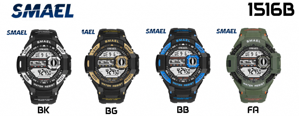 arloji jam tangan pria smael 1516B Original Digital Sport Rubber