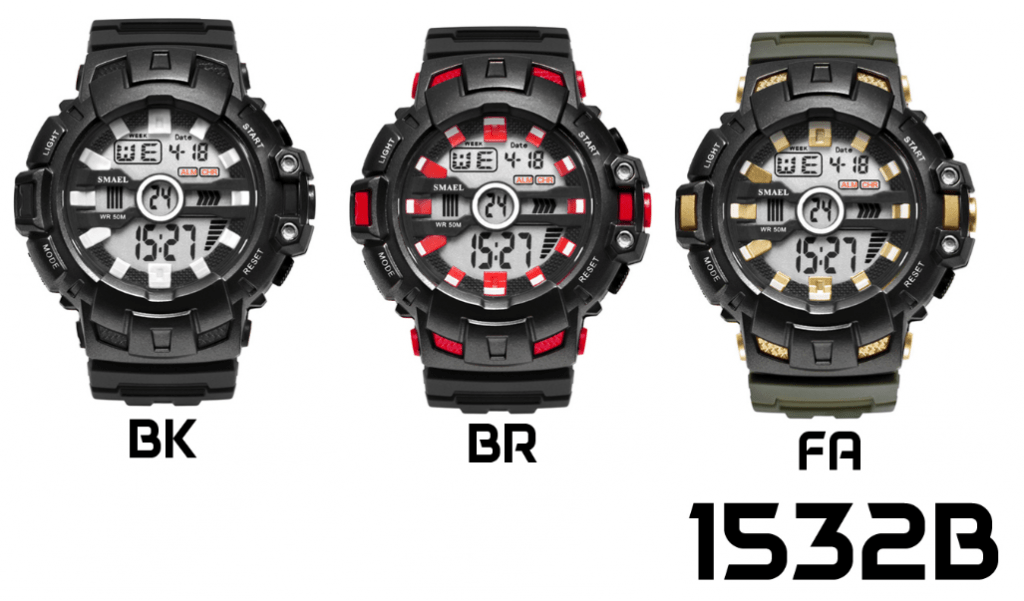 arloji jam tangan pria smael 1532B Original Digital Sport Rubber