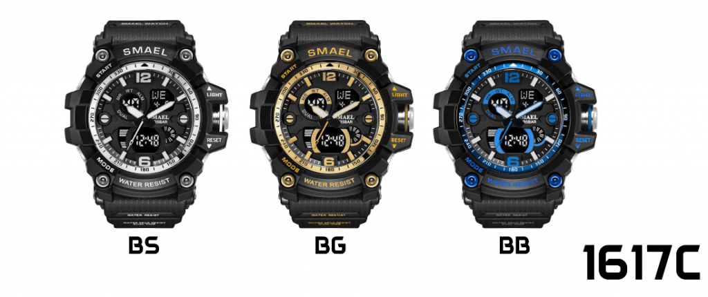 arloji jam tangan pria smael 1617C Original Dual Time Sport Rubber