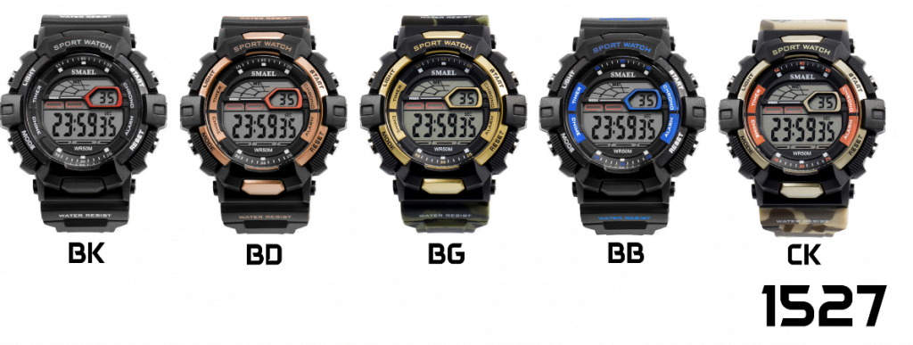 arloji jam tangan pria smael 1527 Original Digital Sport Rubber