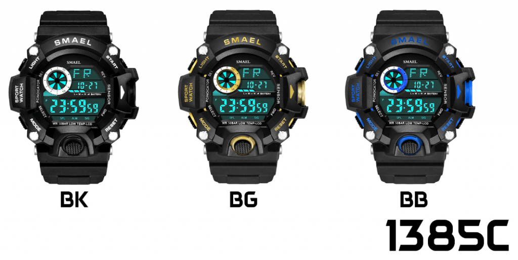 arloji jam tangan pria smael 1385c Original Digital Sport Rubber