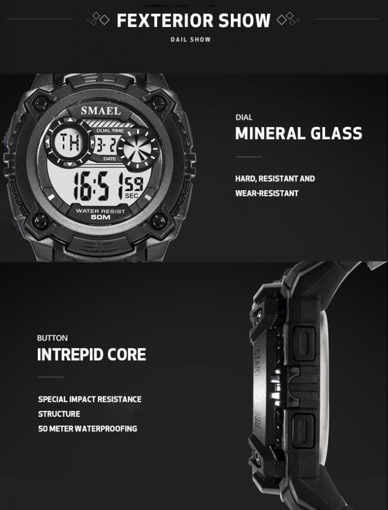 arloji jam tangan pria smael 1390 Original Digital Sport Rubber