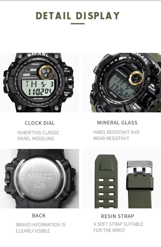 arloji jam tangan pria smael 1545d Original Digital Sport Rubber