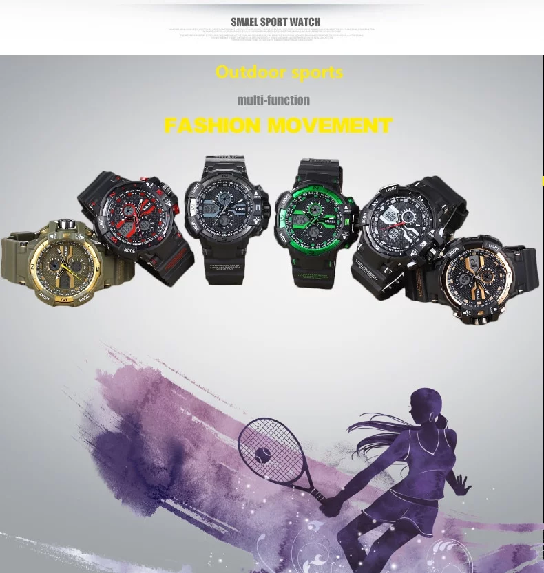 arloji jam tangan pria smael 1376B Original Dual Time Sport Rubber arloji jam tangan pria smael 1376B Original Dual Time Sport Rubber