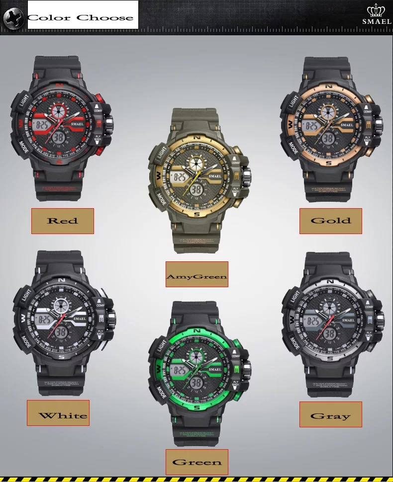 arloji jam tangan pria smael 1376B Original Dual Time Sport Rubber arloji jam tangan pria smael 1376B Original Dual Time Sport Rubber