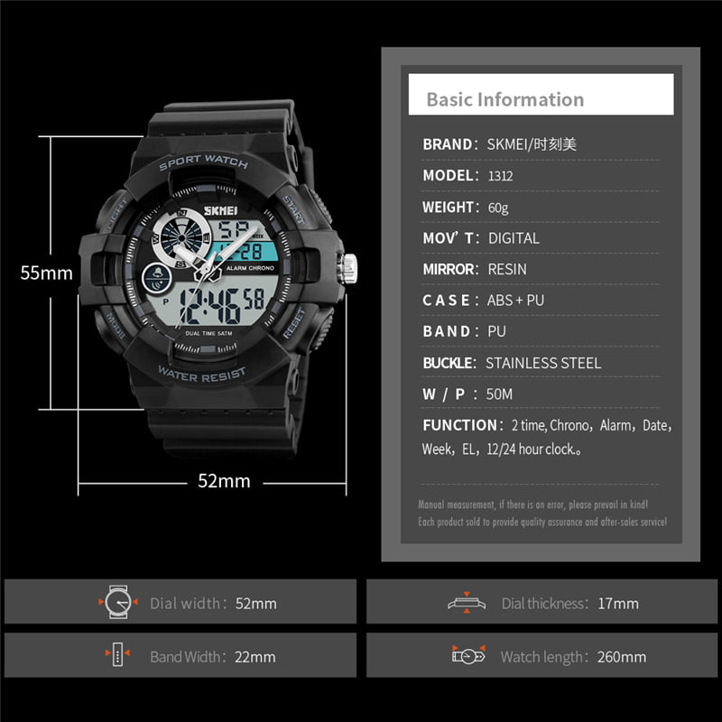 Jam Tangan Pria Skmei 1312 Original Dual Time Sport Watch