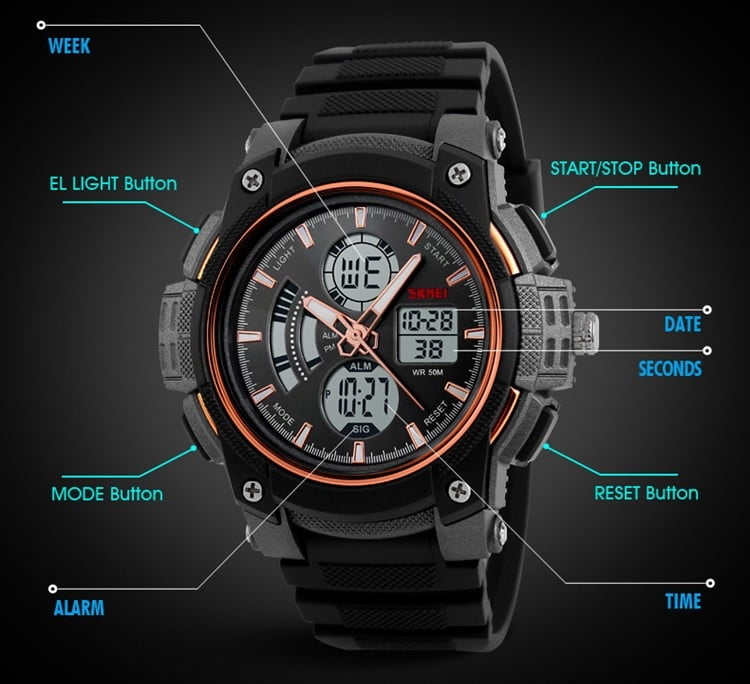 Jam Tangan Pria Skmei 1192 Original Dual Time Sport Watch