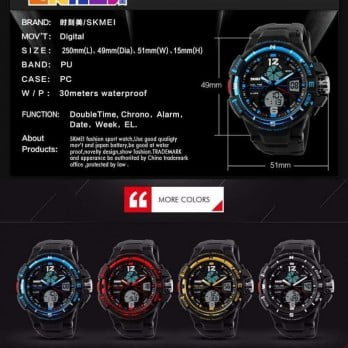 Jam Tangan Pria Skmei 1148 Original Dual Time Sport Watch