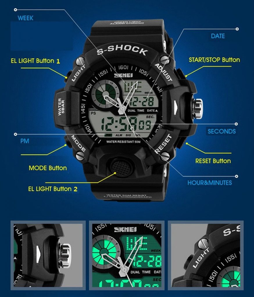 Jam Tangan Pria Skmei 1029 Original Dual Time Sport Watch
