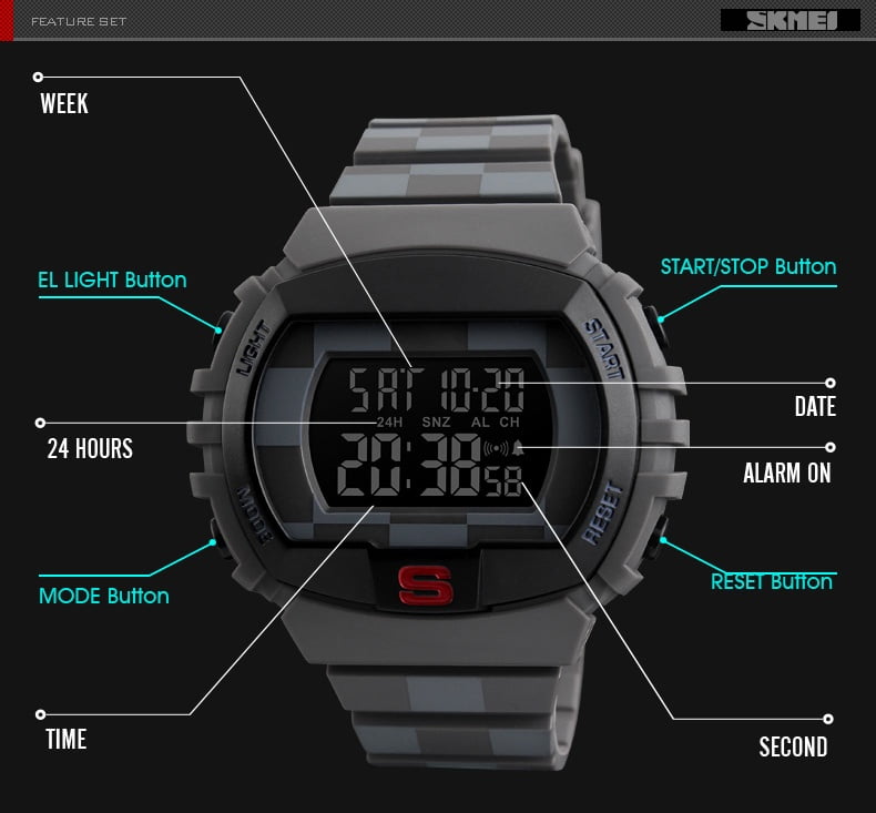 Jam Tangan Pria Skmei 1304 Original Digital Rubber