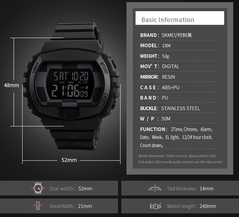 Jam Tangan Pria Skmei 1304 Original Digital Rubber