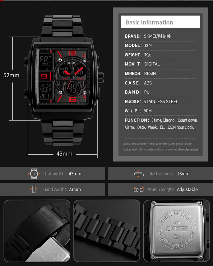 Jam Tangan Pria Skmei 1274 Original Dual Time Sport Watch