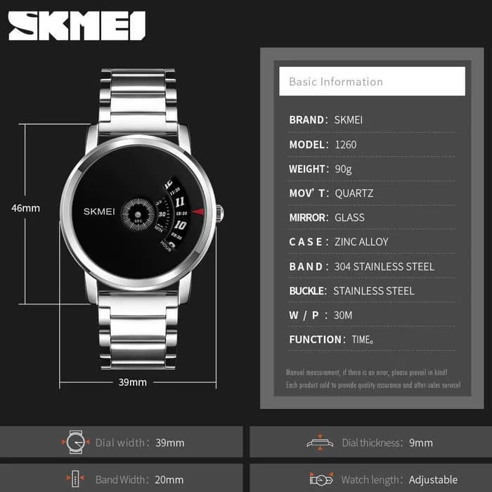 Jam Tangan Pria Skmei 1260 Original Analog Steel Fashion