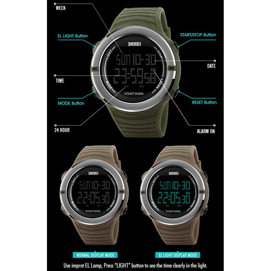Jam Tangan Pria Skmei 1209 Original Digital Casual Rubber