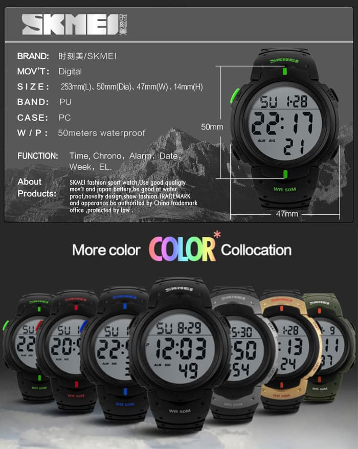 Jam Tangan Pria Skmei 1068 Original Digital Sport Watch