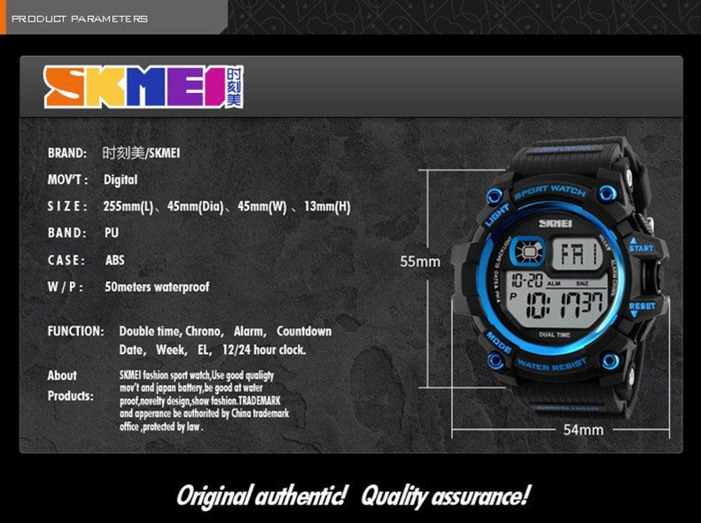 Jam Tangan Pria Skmei 1229 Original Digital Sport Watch
