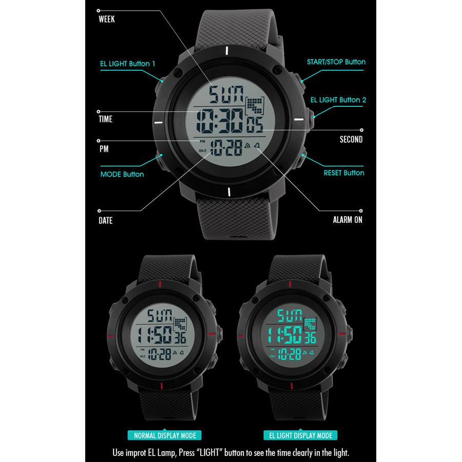 Jam Tangan Pria Skmei 1213 Original Digital Casual Rubber