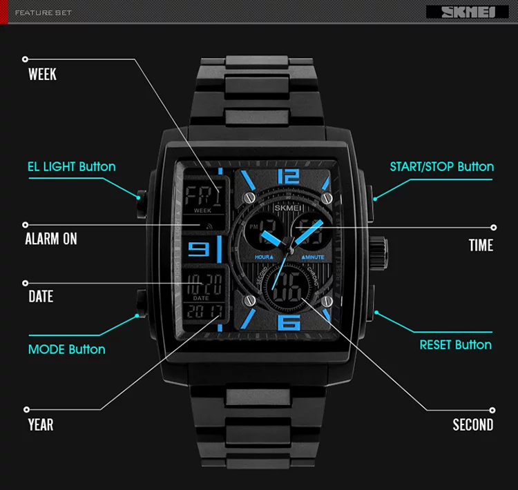 Jam Tangan Pria Skmei 1274 Original Dual Time Sport Watch