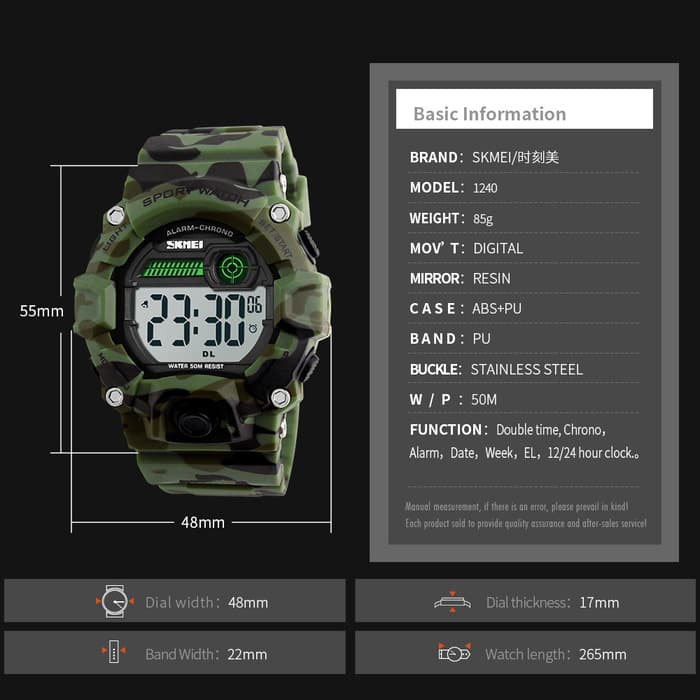 Jam Tangan Pria Skmei 1242 Original Digital Sport Watch