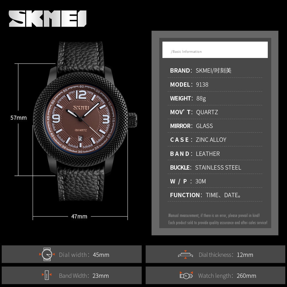 Jam Tangan Pria Skmei 9138 Original Analog Watch