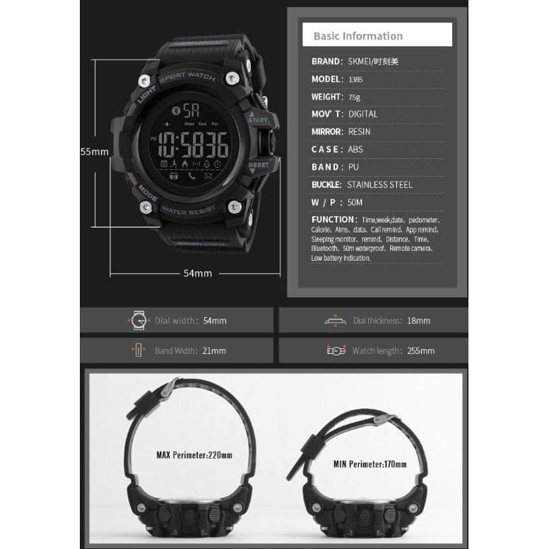 jam tangan skmei digital Smarth Bloetooth 1385