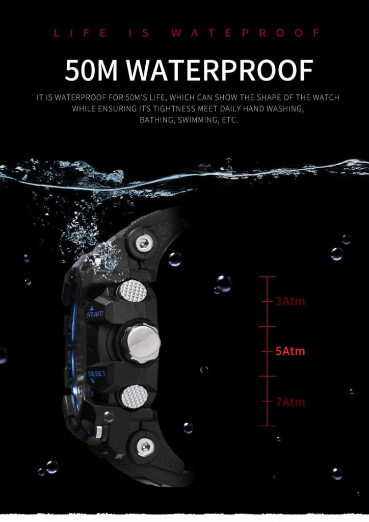 arloji jam tangan smael 1808 Original Dual Time Sport Rubber