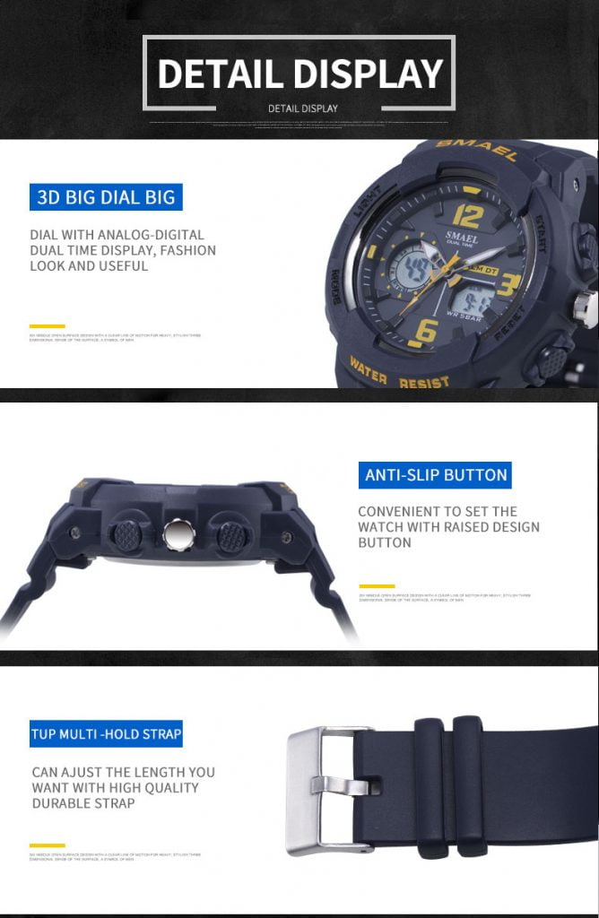 arloji jam tangan Pria smael 1645 Original Dual Time Sport Rubberarloji jam tangan Pria smael 1645 Original Dual Time Sport Rubber