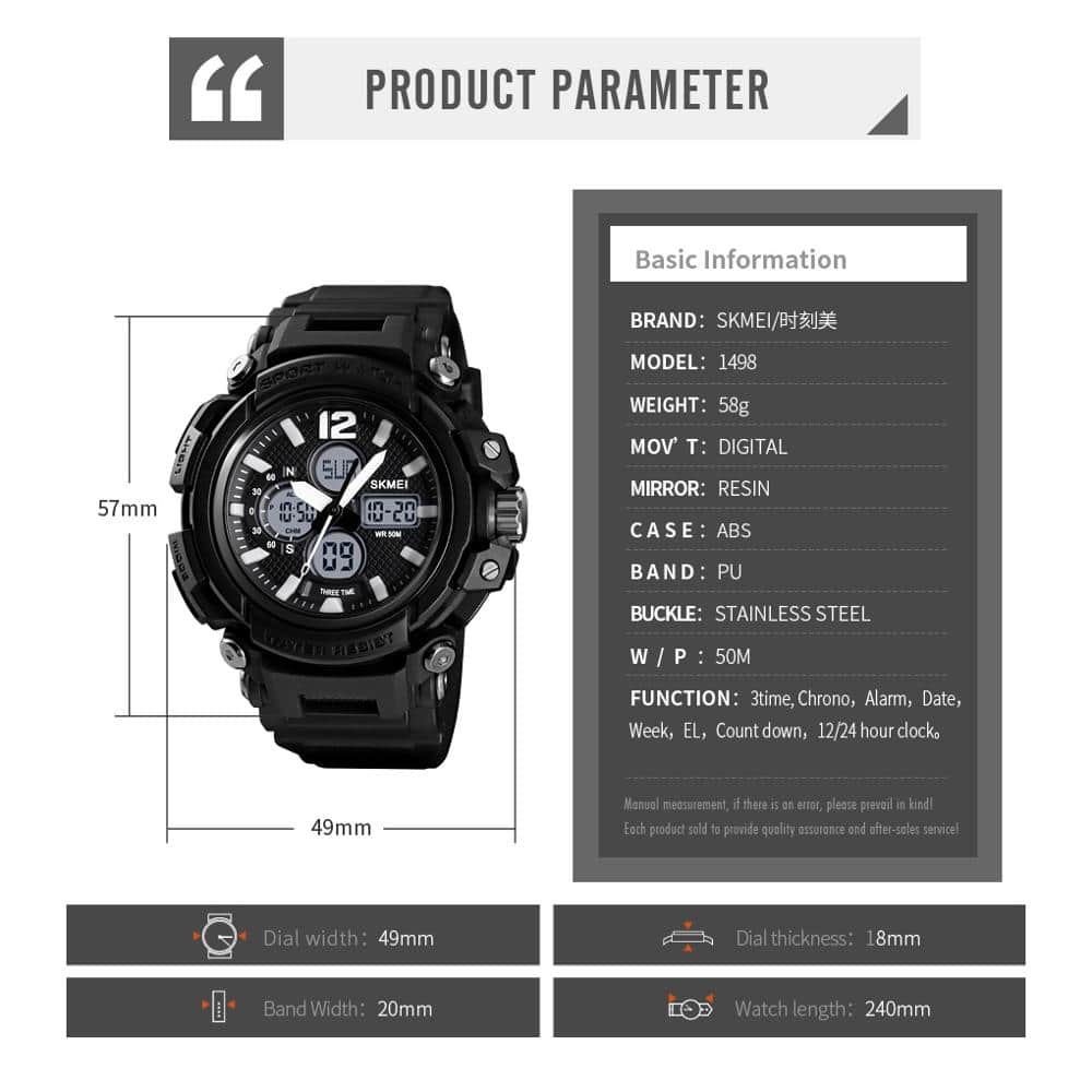 Jam Tangan Pria Skmei 1498 Original Digital Sport Watch