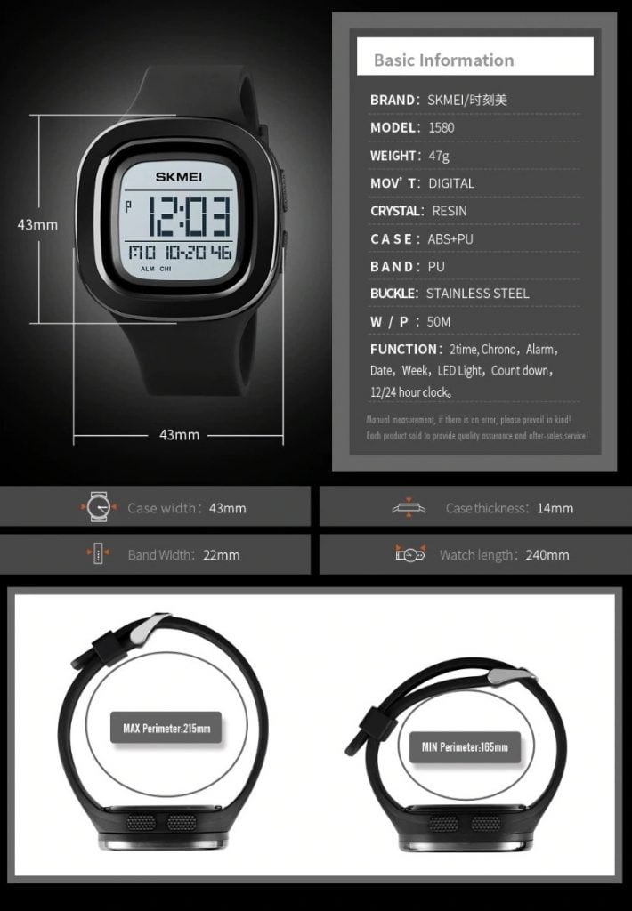 Jam Tangan Pria Skmei 1580 Original Digital Sport Watch