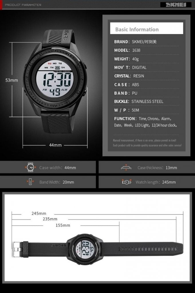 Jam Tangan Pria Skmei 1638 Original Digital Sport Watch
