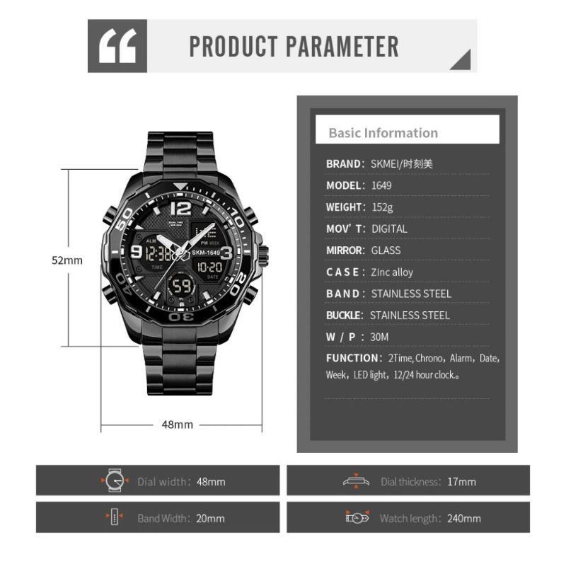 Jam Tangan Pria Skmei 1649 Original Digital Sport Watch