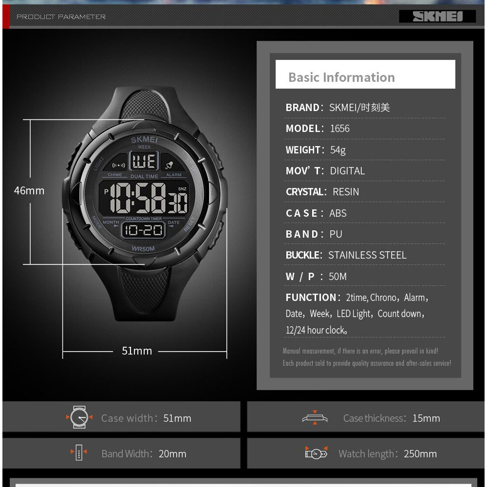 Jam Tangan Pria Skmei 1656 Original Digital Sport Watch