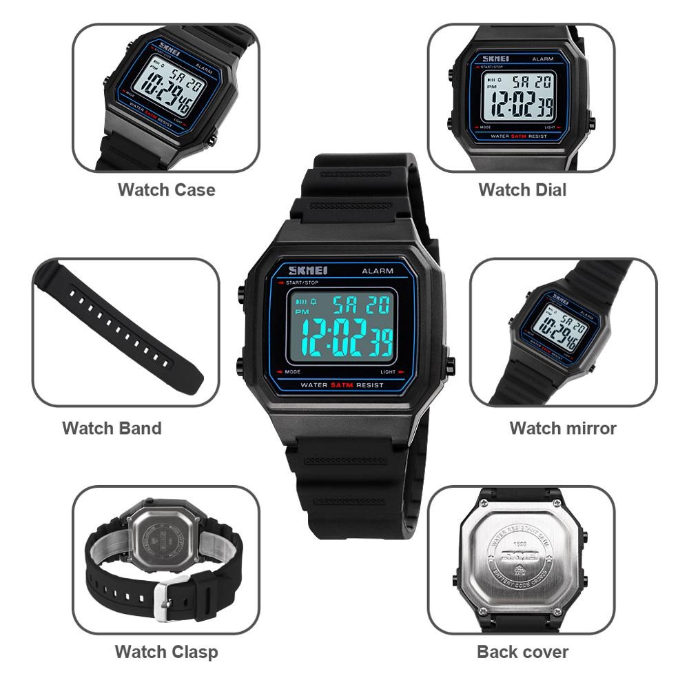 SKMEI 1698 - 6 Jam Tangan Pria Skmei 1698 Original Digital Sport Watch