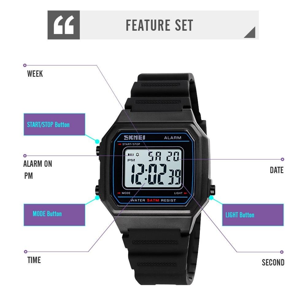 SKMEI 1698 - 7 Jam Tangan Pria Skmei 1698 Original Digital Sport Watch