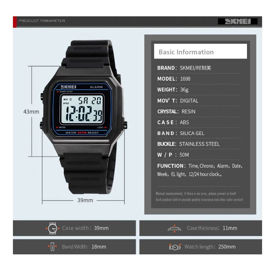 Jam Tangan Pria Skmei 1698 Original Digital Sport Watch