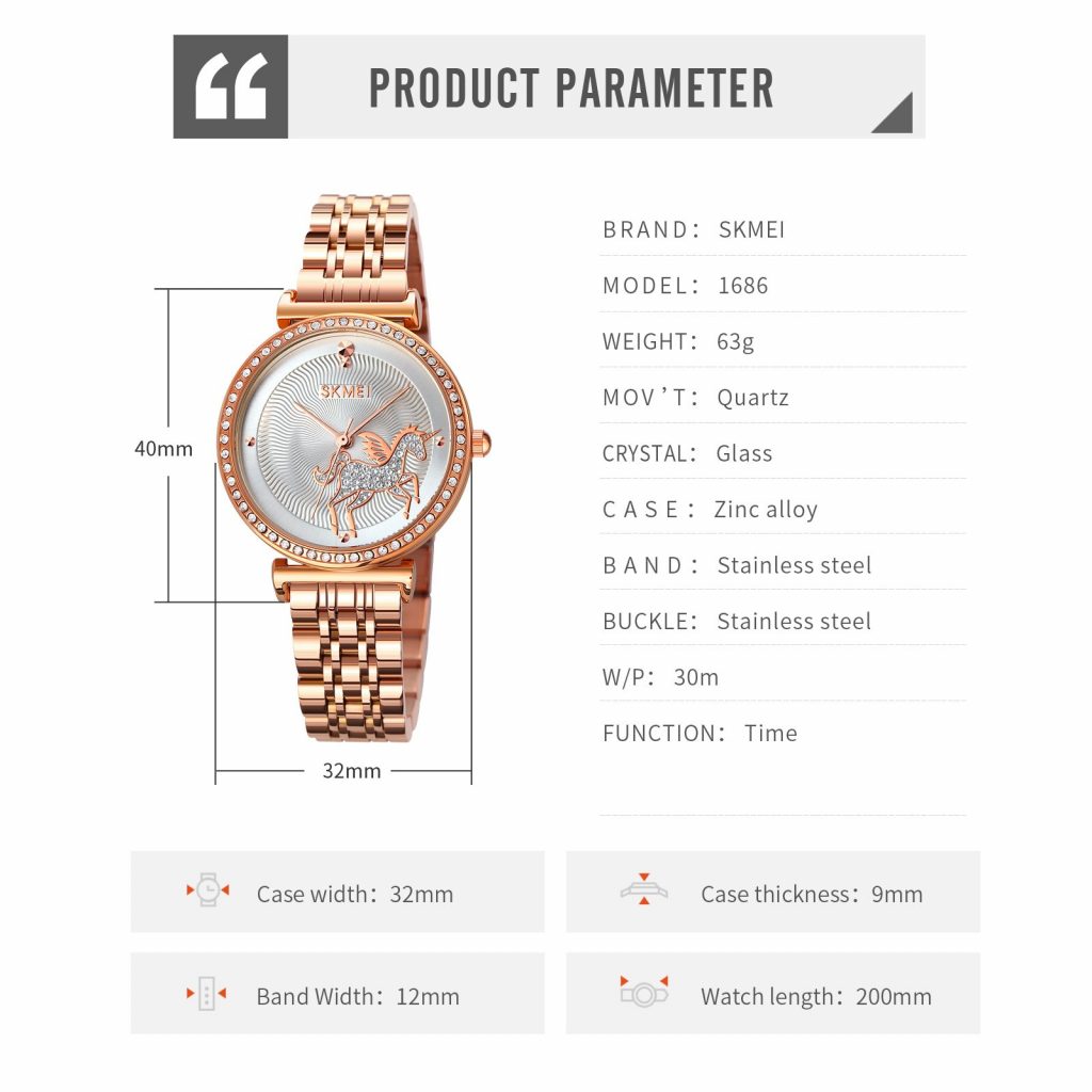 Jam Tangan Wanita Skmei 1686 Original analog Sport Watch