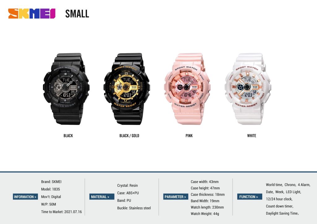 Jam Tangan Wanita Skmei 1835 Original analog Sport Watch