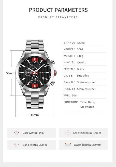 Jam Tangan Wanita Skmei 9302 Original analog Sport Watch