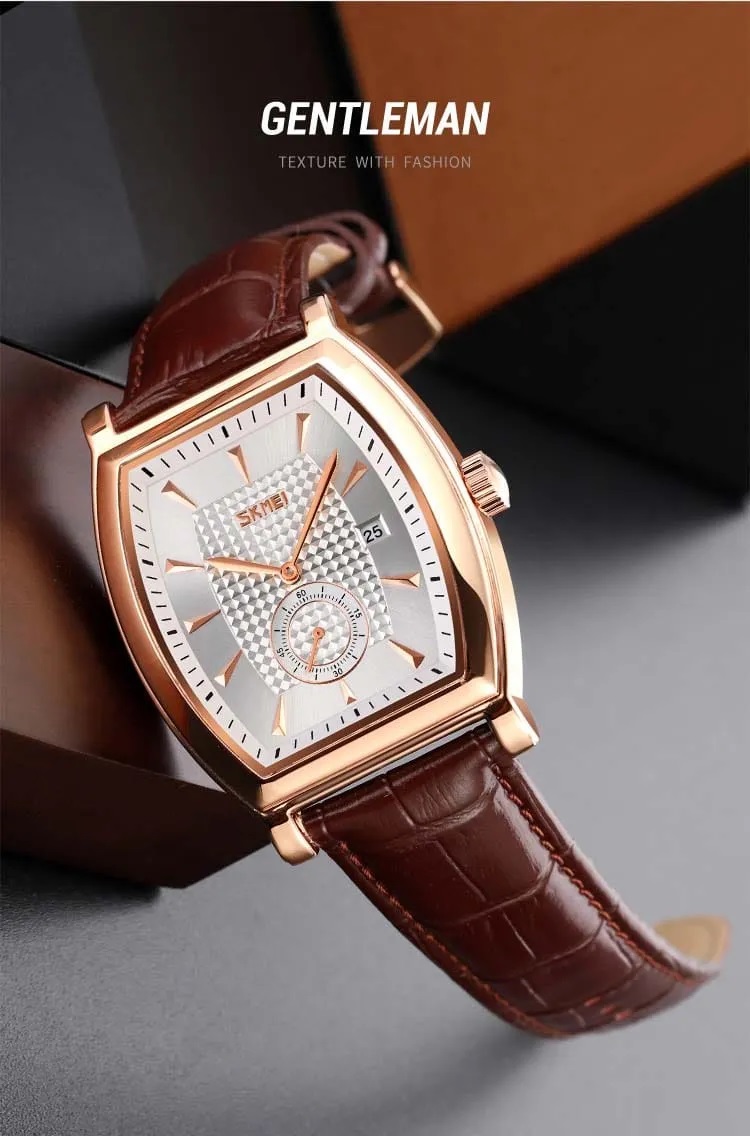 Jam Tangan Pria SKMEI 9306 Original Analog Kulit Tahan Air