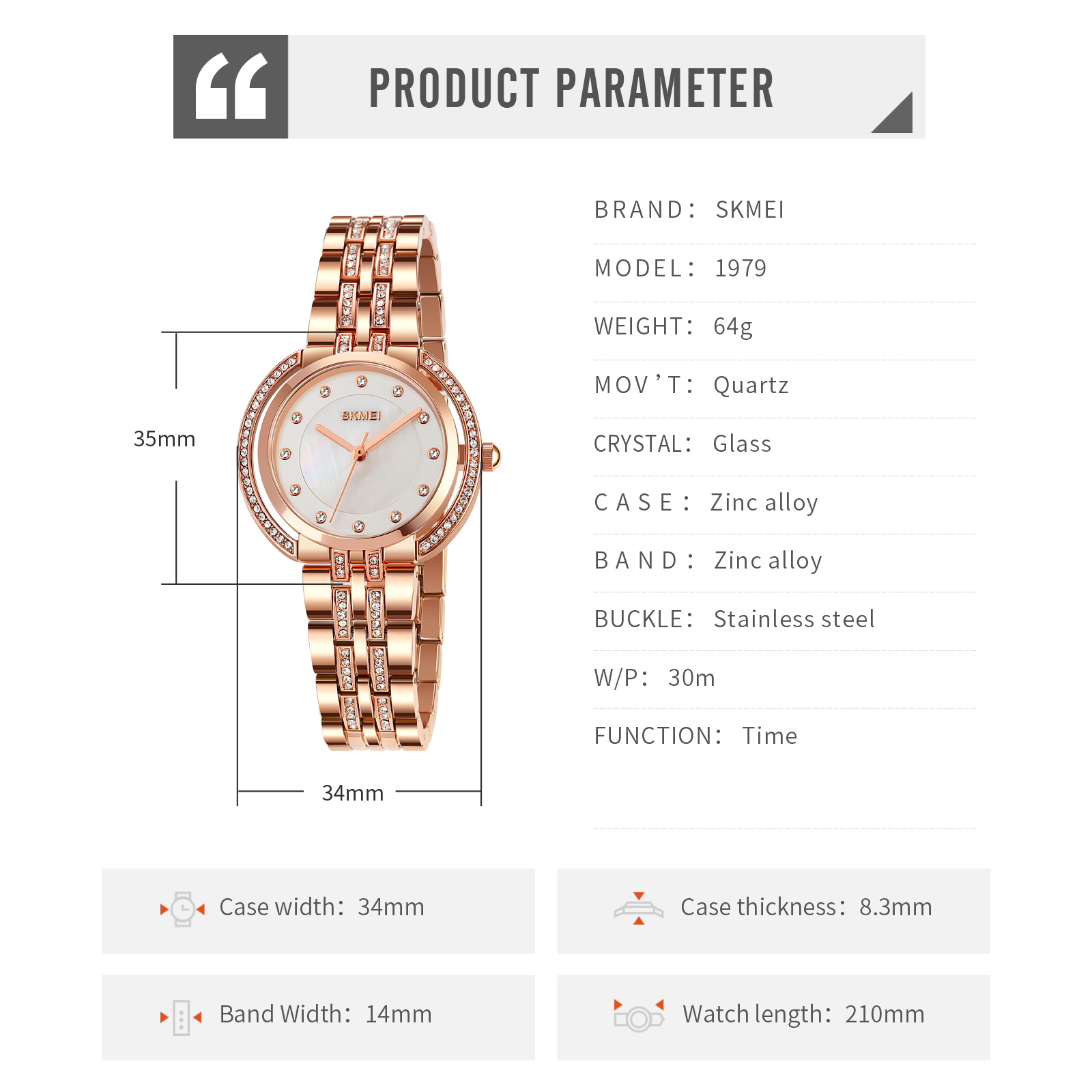 1979主图19 Jam Tangan Wanita Skmei 1979 Original analog Sport Watch