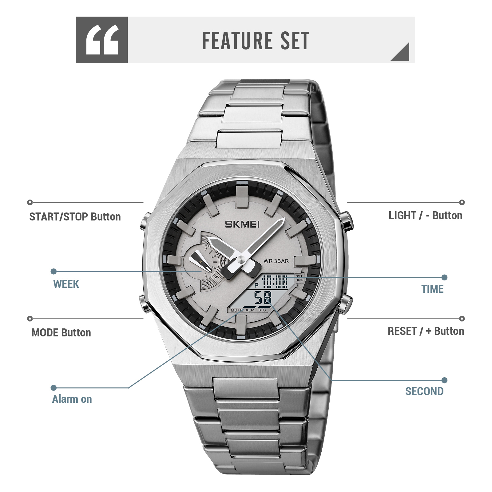 1816主图30 Jam Tangan Wanita Skmei 1816 Original analog Sport Watch