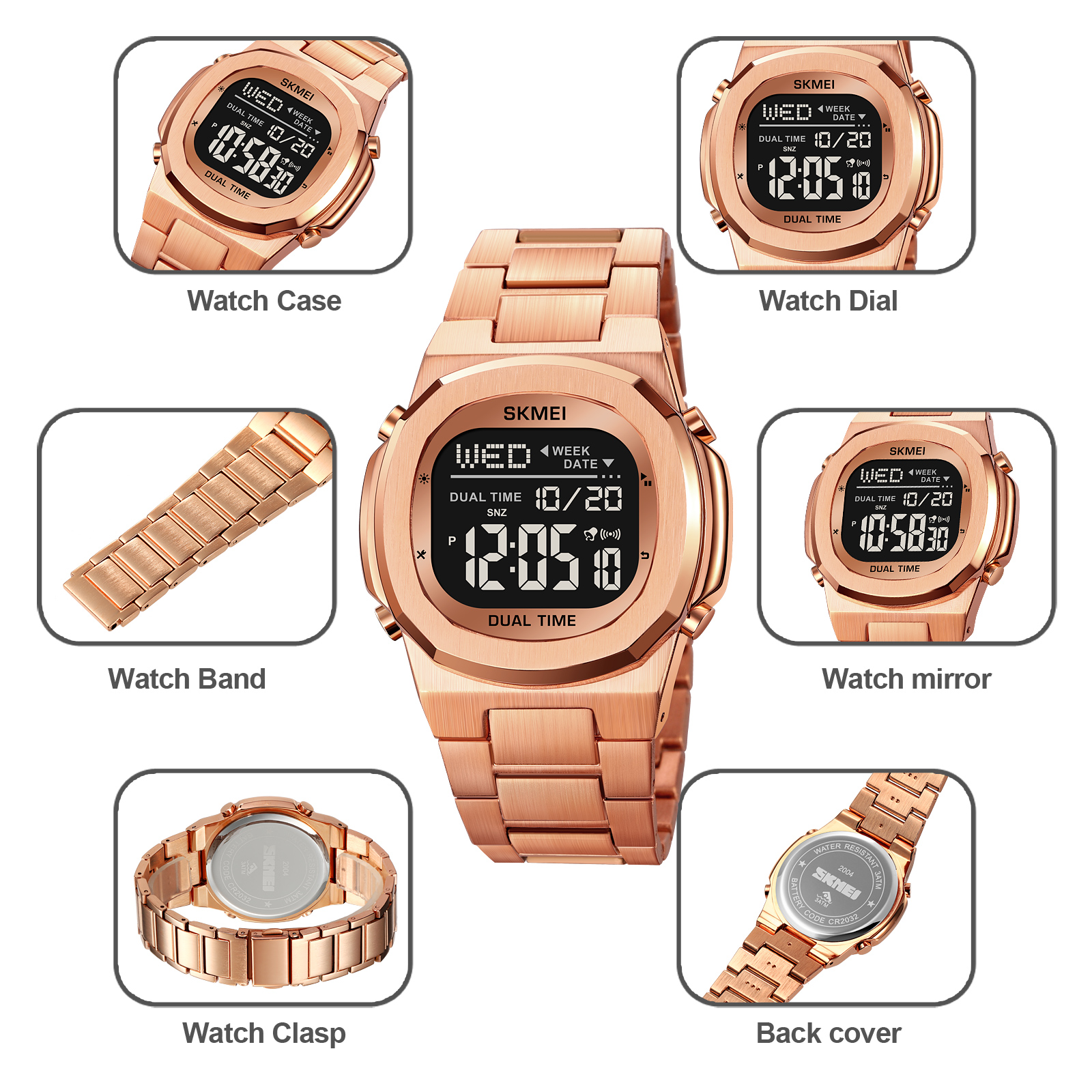 2004主图22 Jam Tangan Wanita Skmei 2004 Original analog Sport Watch