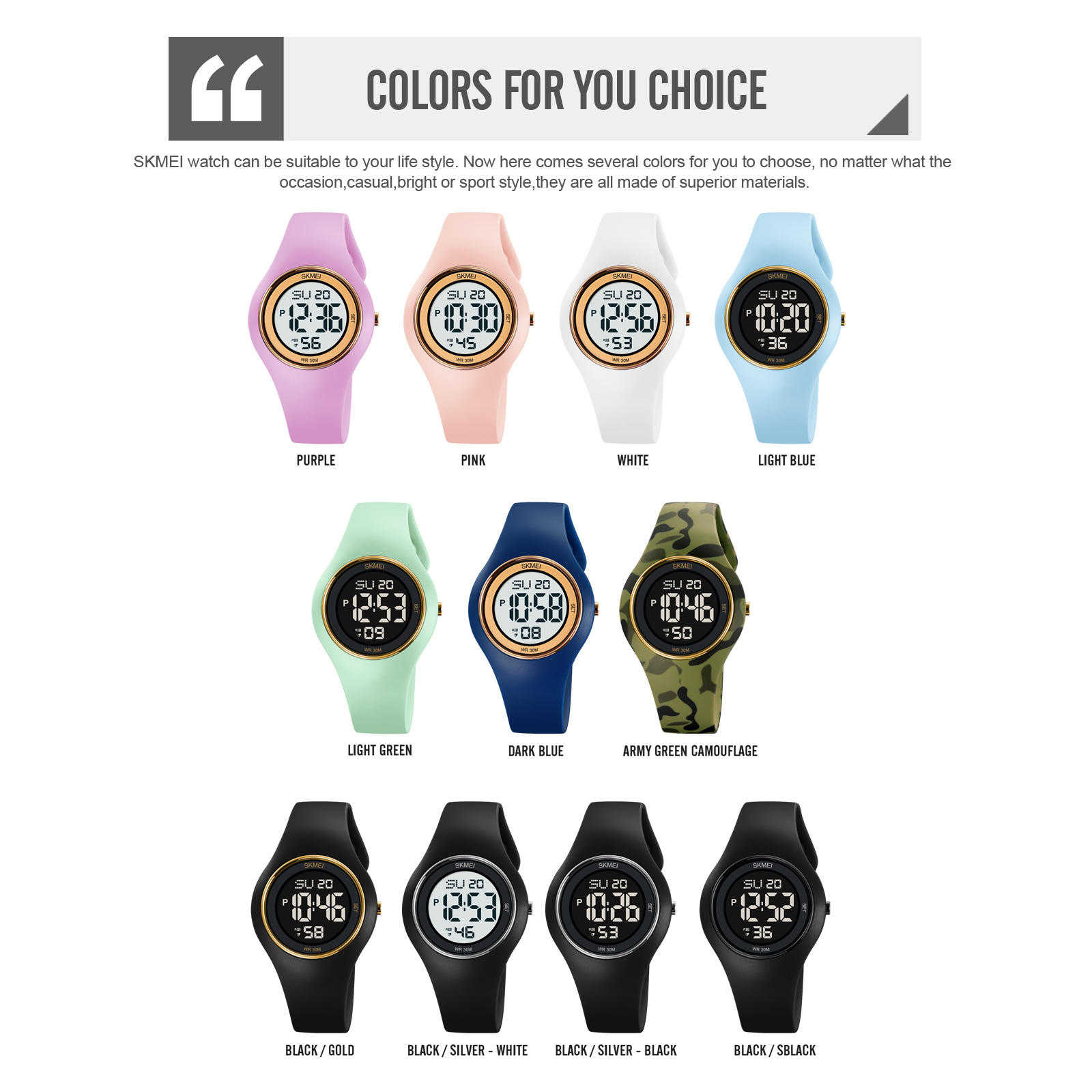 2026主图30 Jam Tangan Wanita Skmei 2026 Original analog Sport Watch