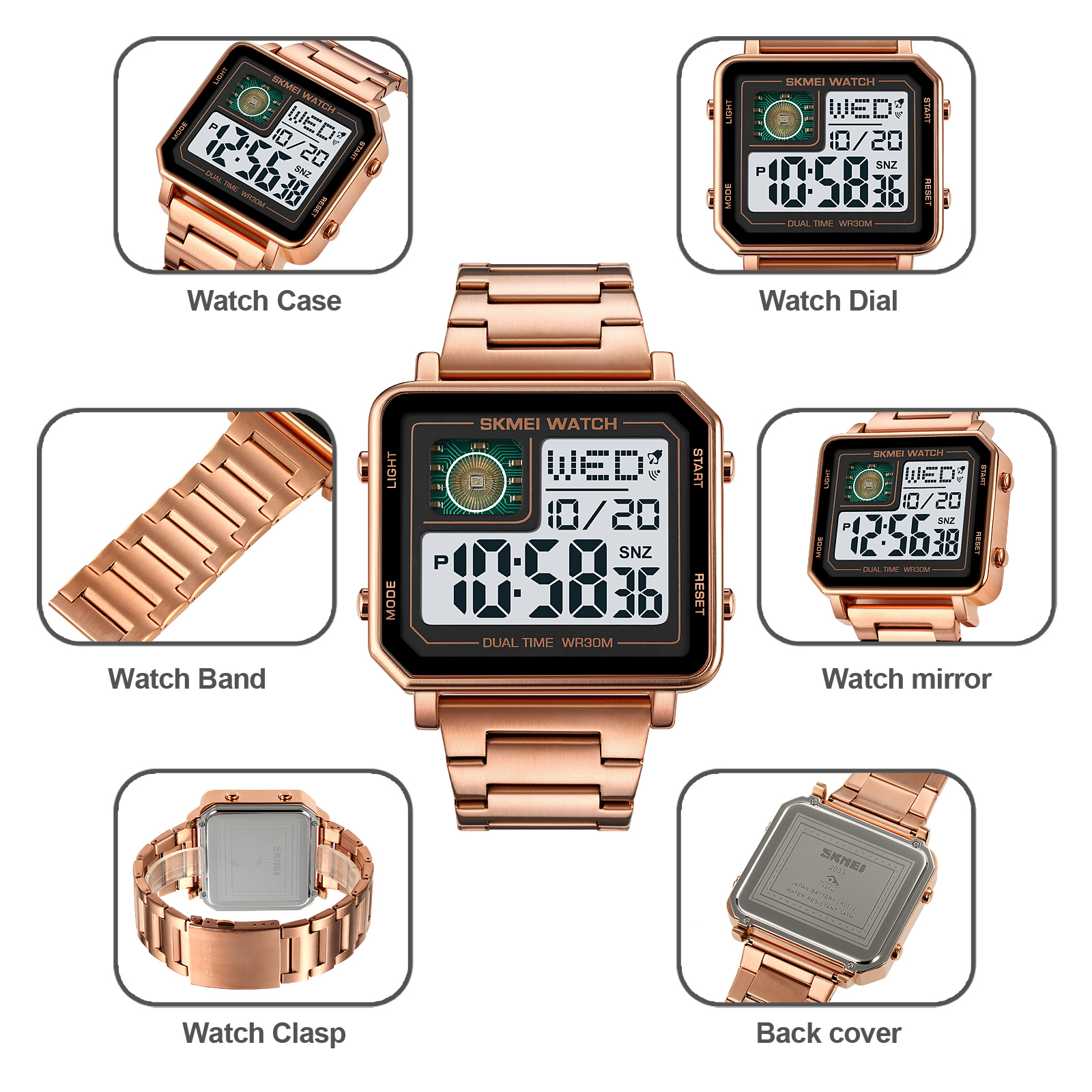 2033主图17 Jam Tangan Wanita Skmei 2033 Original analog Sport Watch