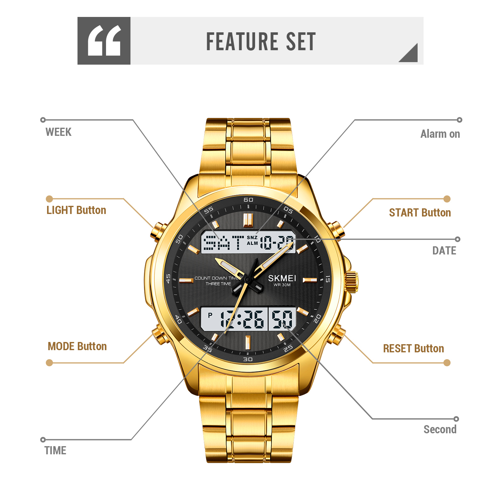 2049主图24 Jam Tangan Wanita Skmei 2049 Original analog Sport Watch
