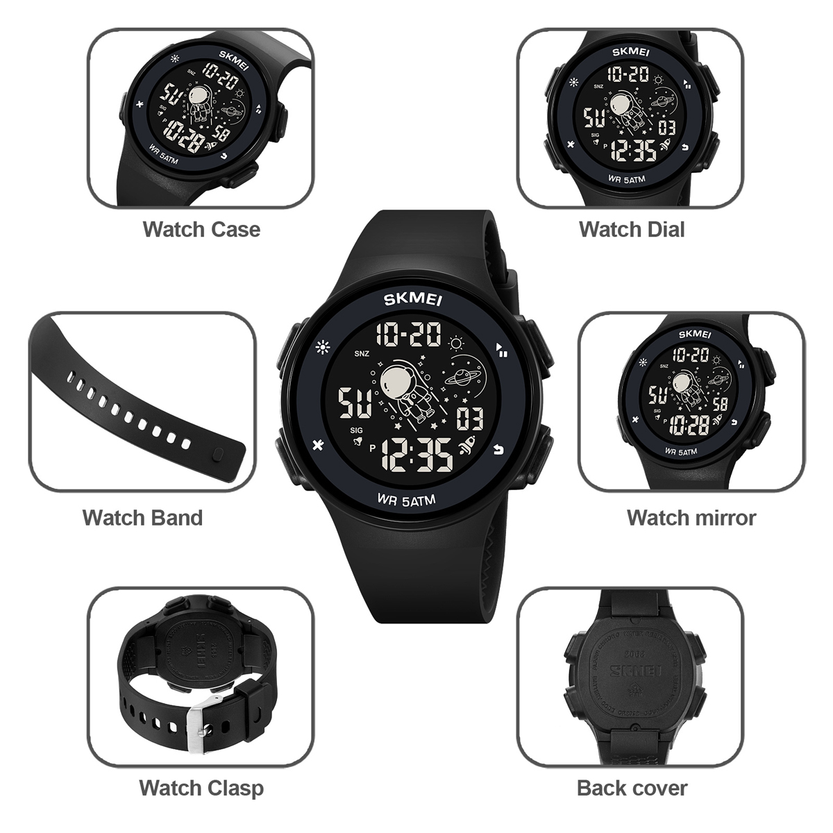 2068主图17 Jam Tangan Wanita Skmei 2068 Original analog Sport Watch